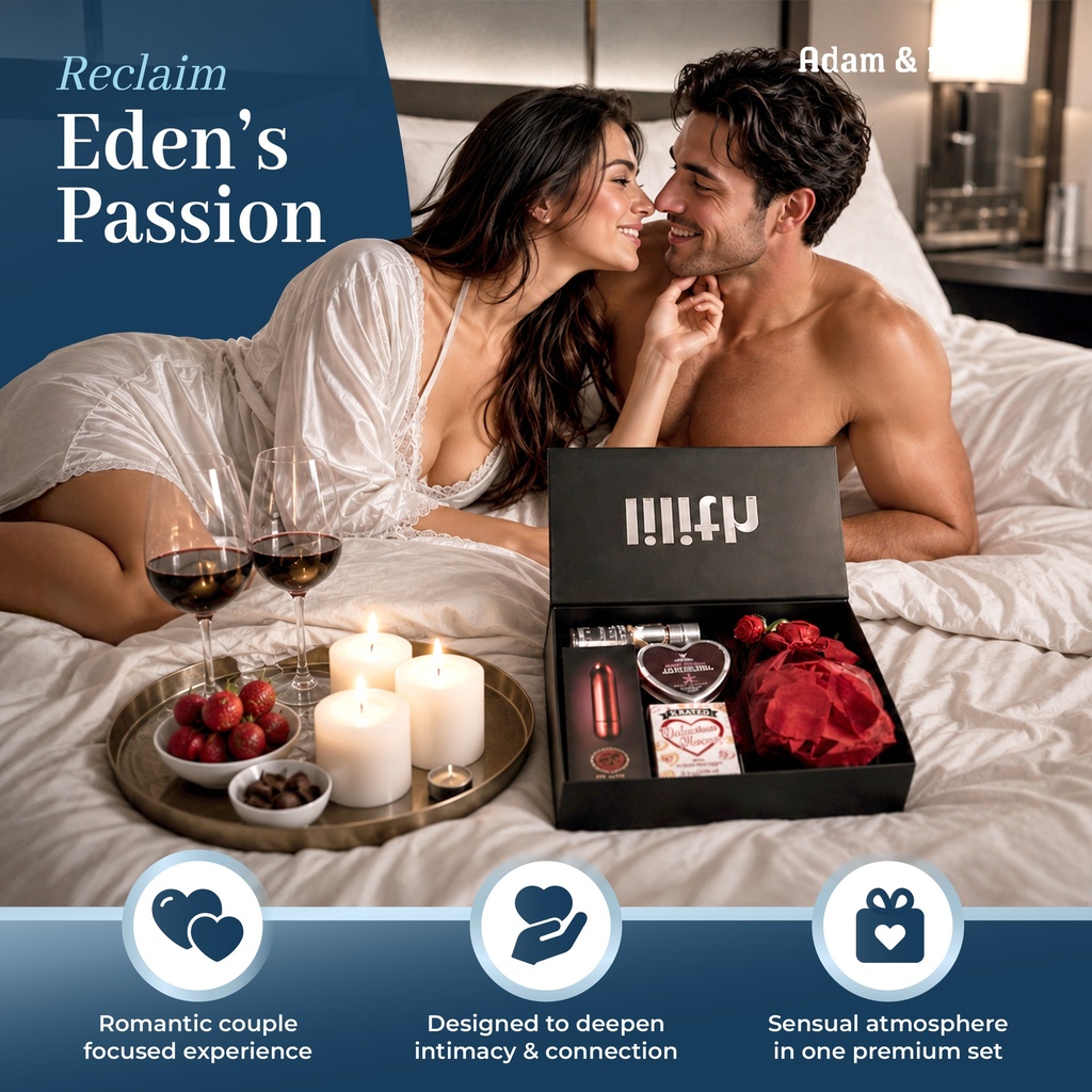Straight Box – Romantic Couples Gift Set with Red Hot Spark Vibrator, Edible Massage Candle, Lubricant & Toy Cleaner – Luxury Sensual Kit for Couples