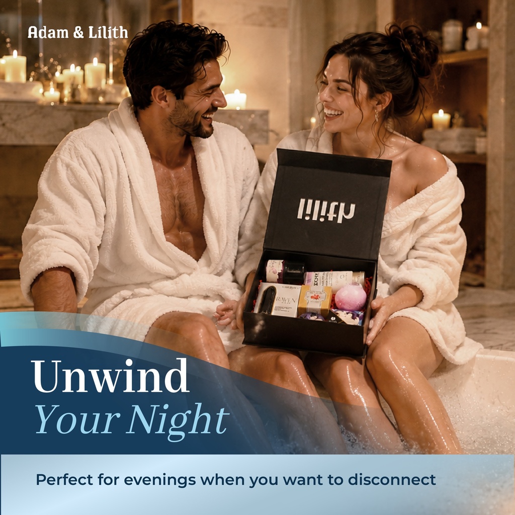 Lilith’s Bath Ritual Box – Vibrating Teaser, Bath Salts, Bomb, Shave Cream, Clitoral Serum & Massage Candle – Luxury Sensual Self-Care Spa Kit