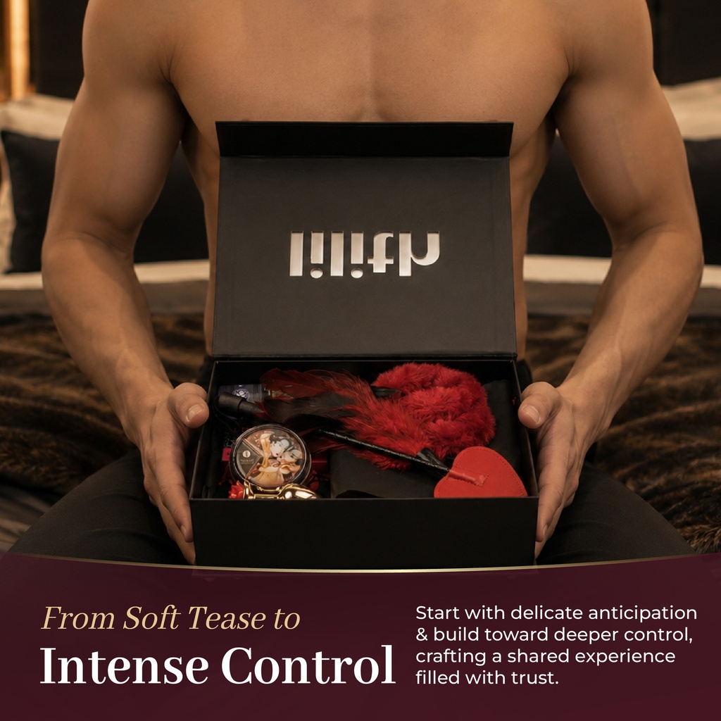 BDSM Kit – Advanced Bondage Set with Ring Gag, Nipple Clips, Collar & Leash, Pleasure Wheel, Paddle, Whip & Anal Plug – Luxury Couples Dominance & Submission Box