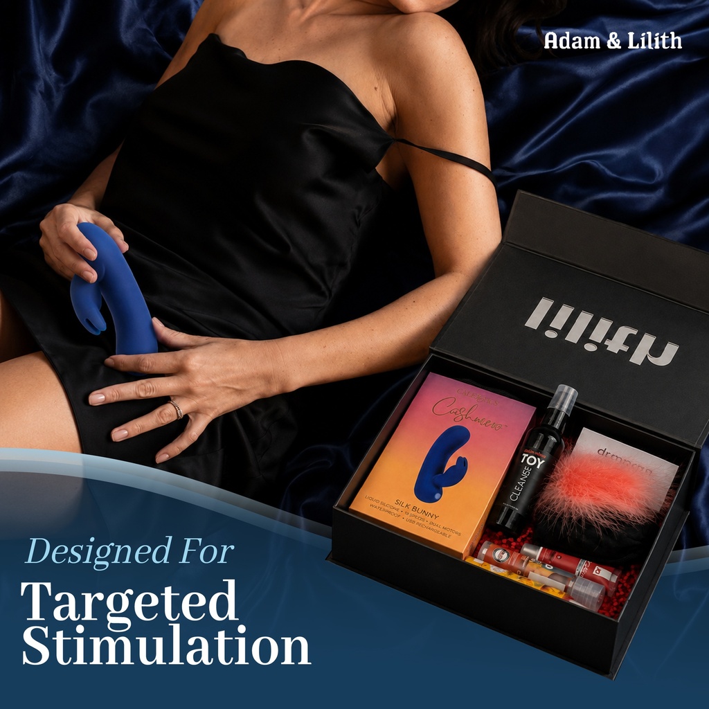 Solo Girl Box – Luxury Female Pleasure Kit with Cashmere Bunny Vibrator, Clitoral Arousal Gel, Butt Plug, Lube & Toy Cleaner – Self-Love Gift Set for Women