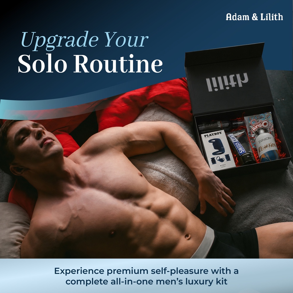 Solo Guy Box – Jet Pack Vibrator, Stroker Sleeve & Masturbation Cream Set – Men’s Luxury Self-Pleasure Kit