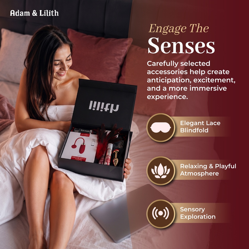 Long Distance “For Her” Box – App-Controlled Ella Vibrator, Blindfold, Butt Plug & Flavored Lube – Couples Intimacy Kit for Distance Play