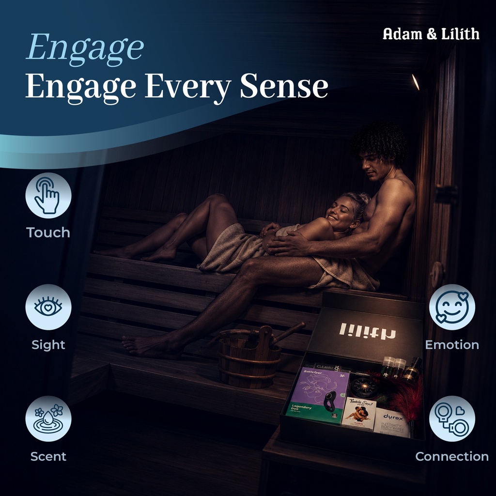 Tantric Energy Box – Sacred Couples Kit with Duo Ring Vibrator, Massage Oil, Candle, Tantric Cards, Lubes & Feather – Intimacy & Sensual Connection Set