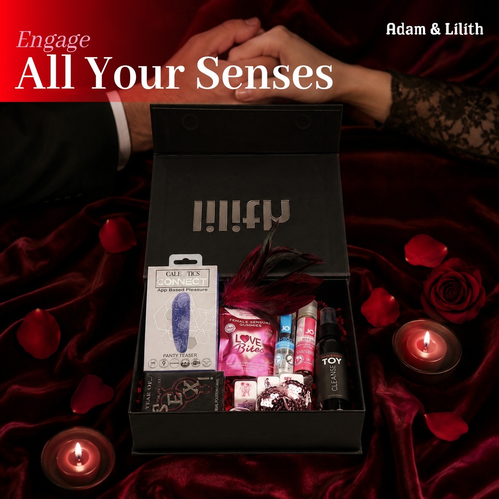 Game Night – Couples Sensual Play Kit with Panty Teaser, Sex Dice, Card Games, Lubes, Blindfold & More – Romantic Foreplay Box for Lovers