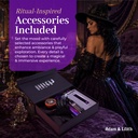 Season of the Witch – Amethyst Glass Wand, Witch Costume, Candle & Pleasure Essentials – Fantasy Roleplay Intimacy Kit