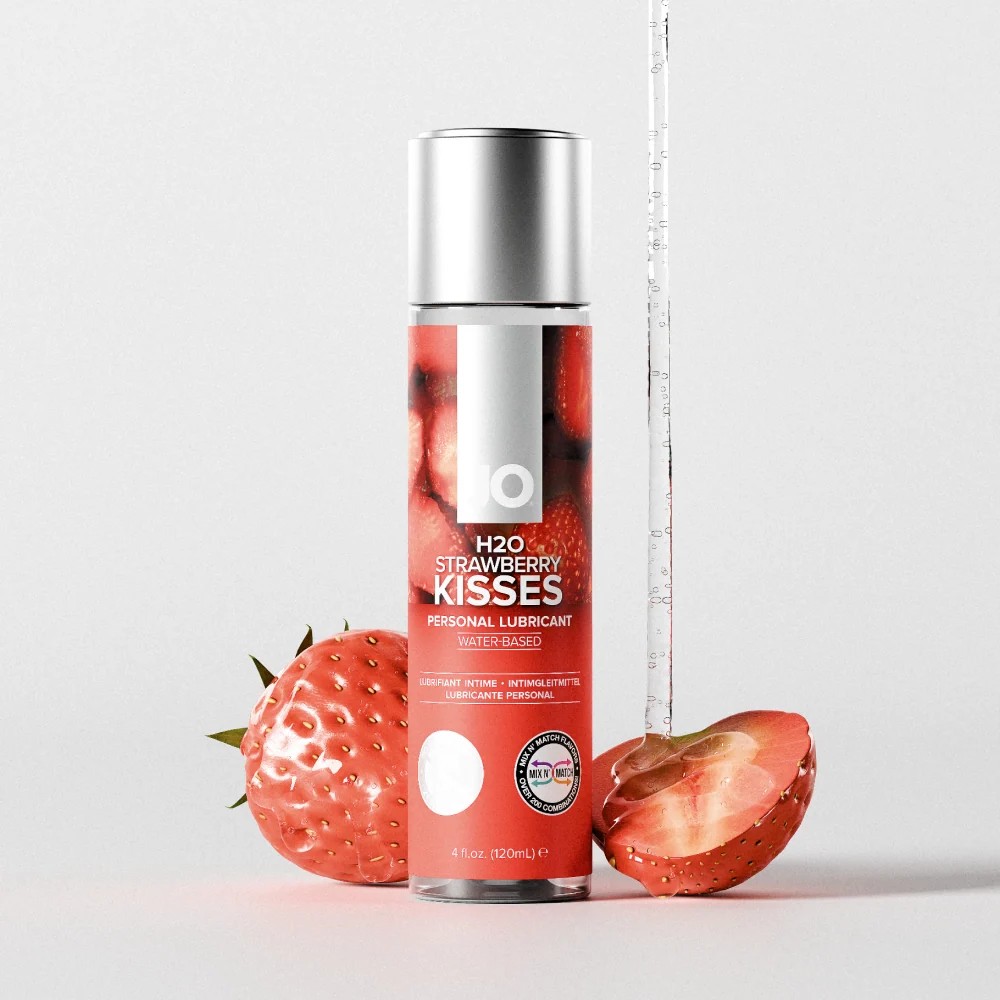JO H2O Strawberry Kisses Flavored Lubricant - 4 fl oz / 120 mL