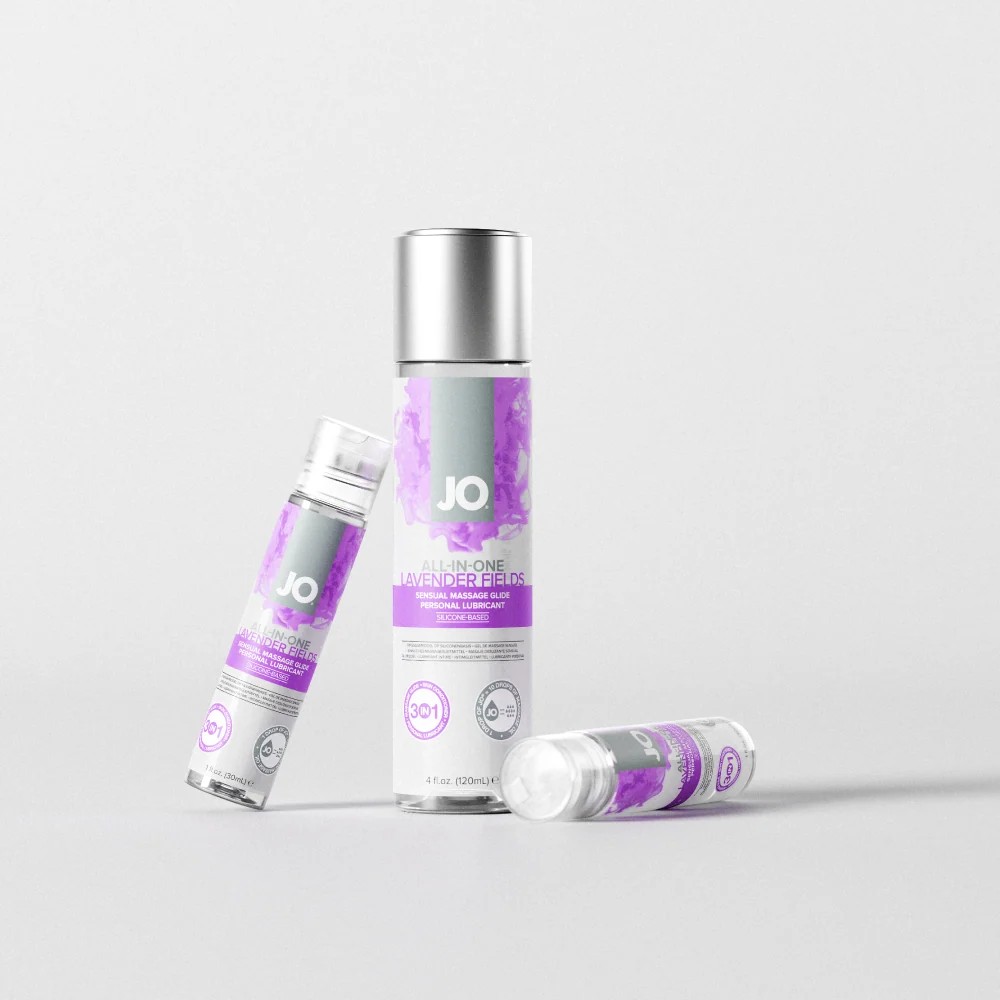 JO All-In-One Sensual Massage Glide Lavender Fields - 1 fl oz / 30 mL