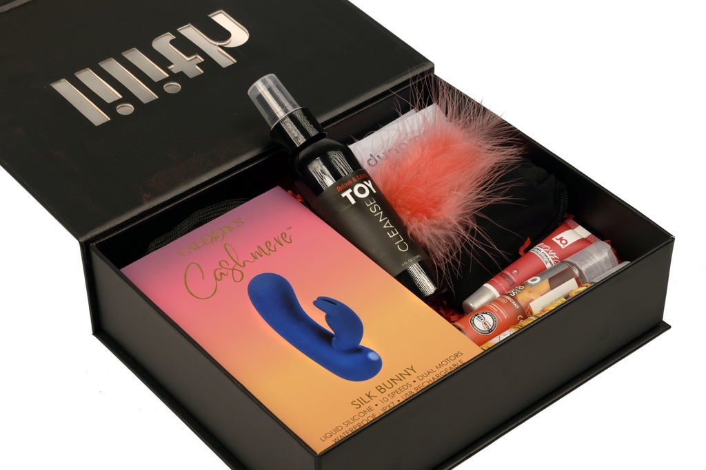 Solo Girl Box – Luxury Female Pleasure Kit with Cashmere Bunny Vibrator, Clitoral Arousal Gel, Butt Plug, Lube & Toy Cleaner – Self-Love Gift Set for Women