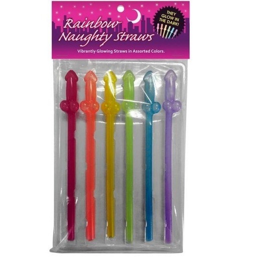 [KG-NV.S98] Glow-in-the-Dark Rainbow Naughty Straws
