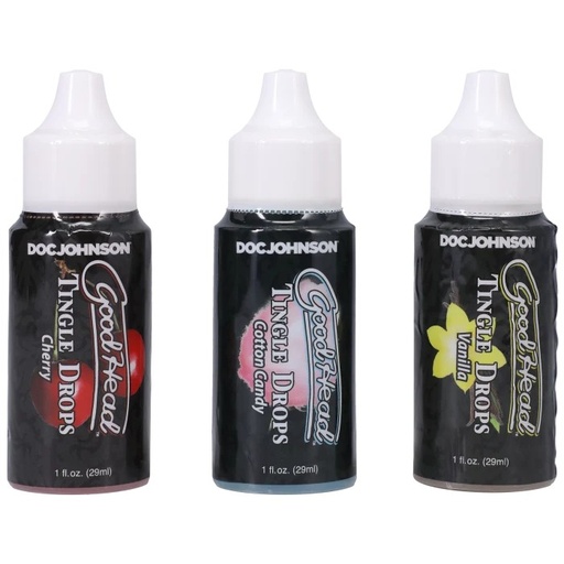 [DJ-1360-19-BX] GoodHead - Tingle Drops - Sweet Cherry, Cotton Candy, French Vanilla - 3 Pack - 1 fl. oz.